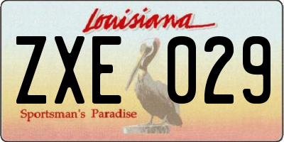 LA license plate ZXE029