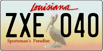 LA license plate ZXE040