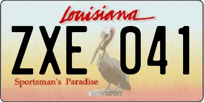 LA license plate ZXE041