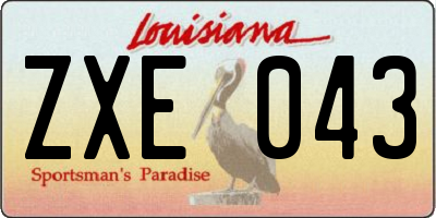 LA license plate ZXE043