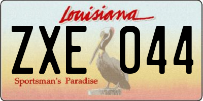 LA license plate ZXE044