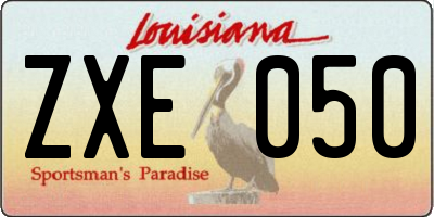 LA license plate ZXE050