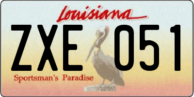 LA license plate ZXE051