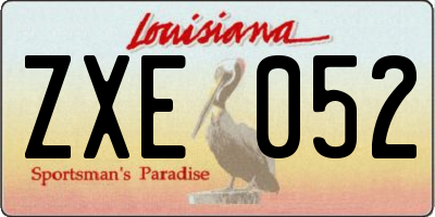 LA license plate ZXE052