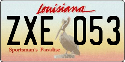 LA license plate ZXE053