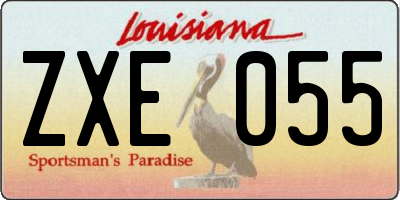 LA license plate ZXE055