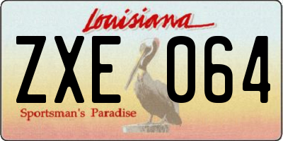 LA license plate ZXE064