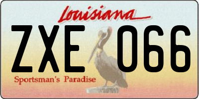 LA license plate ZXE066