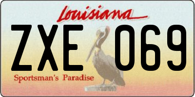 LA license plate ZXE069