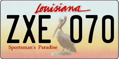 LA license plate ZXE070