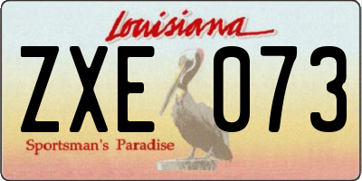 LA license plate ZXE073