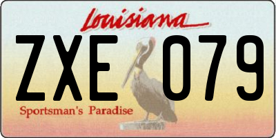 LA license plate ZXE079