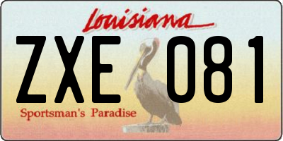 LA license plate ZXE081