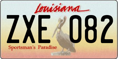 LA license plate ZXE082