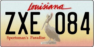 LA license plate ZXE084
