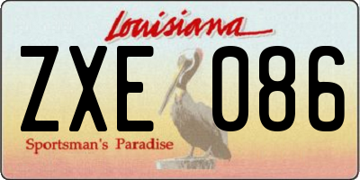 LA license plate ZXE086