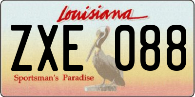 LA license plate ZXE088