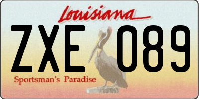 LA license plate ZXE089