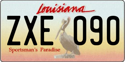 LA license plate ZXE090