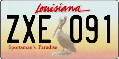 LA license plate ZXE091