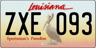 LA license plate ZXE093