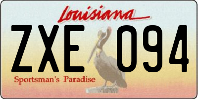 LA license plate ZXE094