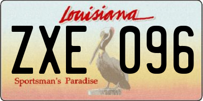 LA license plate ZXE096