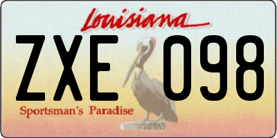 LA license plate ZXE098