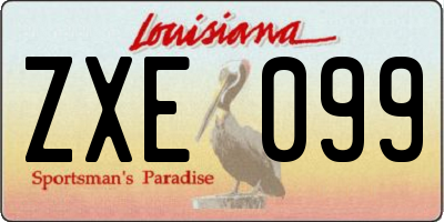 LA license plate ZXE099