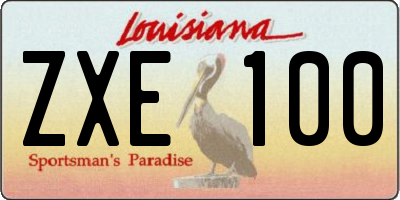 LA license plate ZXE100