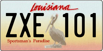 LA license plate ZXE101