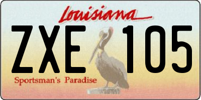 LA license plate ZXE105