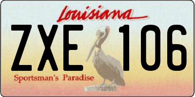 LA license plate ZXE106