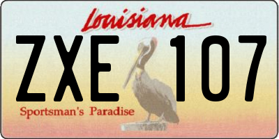 LA license plate ZXE107