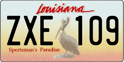 LA license plate ZXE109