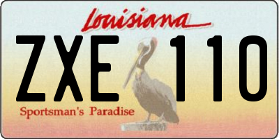 LA license plate ZXE110