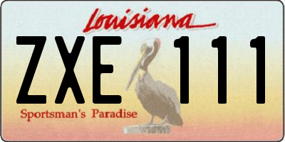 LA license plate ZXE111