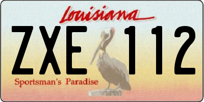 LA license plate ZXE112