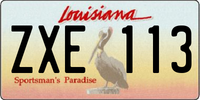 LA license plate ZXE113