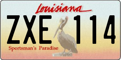 LA license plate ZXE114