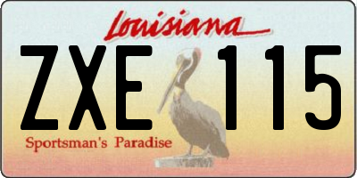 LA license plate ZXE115