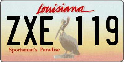 LA license plate ZXE119