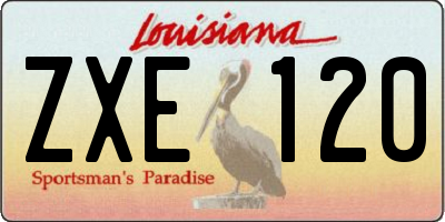 LA license plate ZXE120