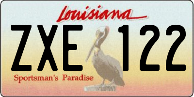 LA license plate ZXE122