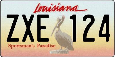 LA license plate ZXE124