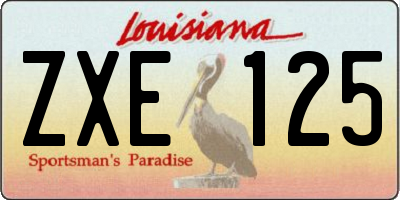 LA license plate ZXE125