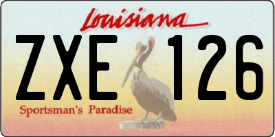 LA license plate ZXE126