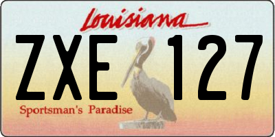 LA license plate ZXE127