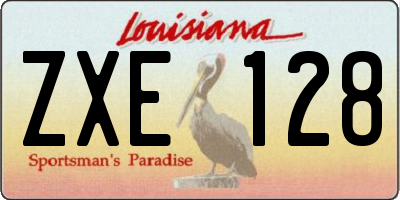 LA license plate ZXE128