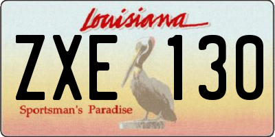 LA license plate ZXE130